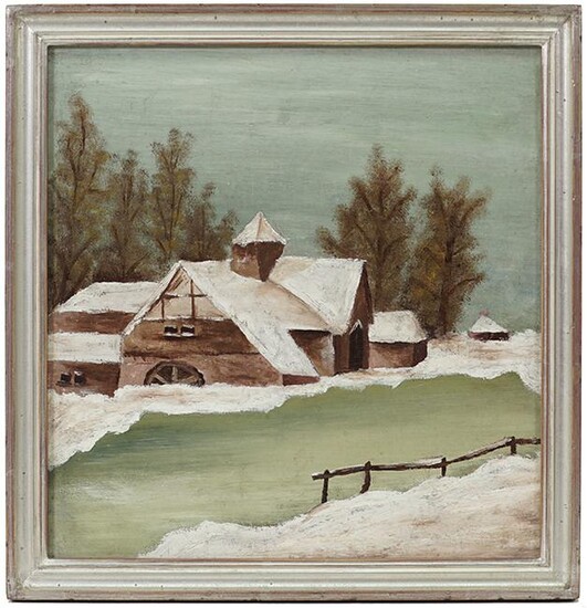 Artist Unknown (Early 20th Century) Winter Homestead.