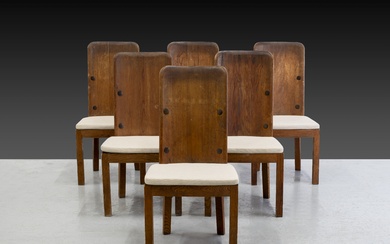 Axel Einar HJORTH 1888-1959 Suite de six chaises