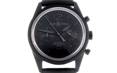 BELL & ROSS - a gentleman's PVD-treated stainless steel BR126-94 chronograph wrist watch.