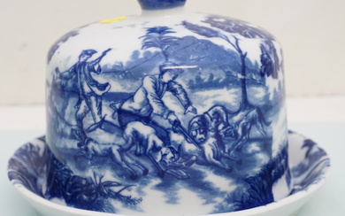 BLUE & WHITE IRONSTONE CHEESE DOME