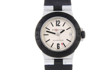 BULGARI - a mid-size bi-material Diagono Aluminium wrist watch.