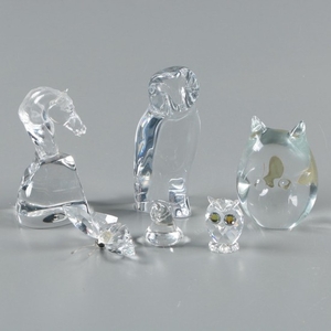 Lot-Art | Baccarat Crystal and Murano Art Glass Animal Figurines