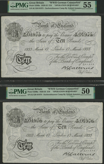 Bank of England, Basil G. Catterns, Operation Bernhard, £10 (2), London, 17...