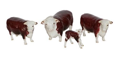 Beswick Cattle Comprising: Hereford Bull, First Version, model No. 1363A,...