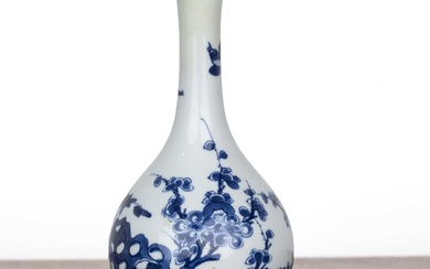 Blue and white porcelain bottle vase Chinese, Kangxi painted with...
