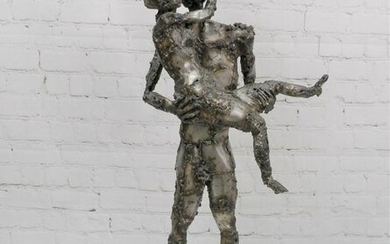 Brutalist Welded Metal Figural Sculpture