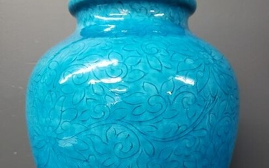 C. 1900 Chinese Turquoise Glazed Jar Or Vase