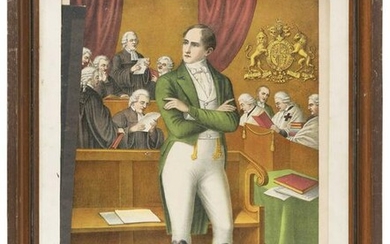 CHROMOLITHOGRAPH "THE TRIAL OF ROBERT EMMET, HIS