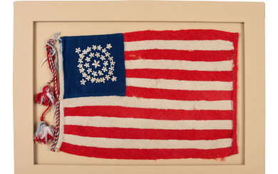 [CIVIL WAR]. 35-star American parade flag with "Double Wreath" star pattern. 1876.