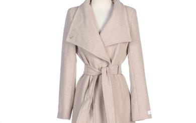 Calvin Klein Wool Blend Princess-Seamed Coat with Toggle Buttons