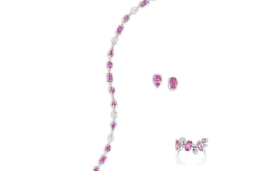 Cartier, A Pink Sapphire and Diamond 'Meli Melo' Parure, Cartier