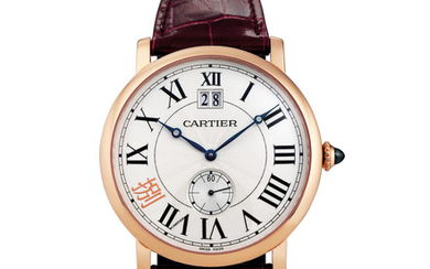 Cartier. A Very Rare Limited Edition Pink Gold Wristwatch with Date