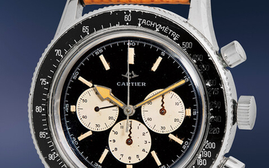 Cartier, Ref. 95-704-542 An exceptionally rare, interesting, and well-preserved stainless steel diver's wristwatch with rotating bezel and tachymeter scale