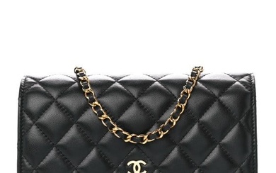 Chanel Lambskin Quilted Wallet On