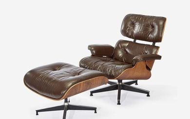 Charles Eames (American, 1907-1978) & Ray Eames (American, 1912-1988) Lounge Chair, Model #670, and Ottoman, Model #671, Herman Miller, USA, designed 1956, this example 1978*