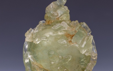 China, a carved quartz snuff bottle and stopper