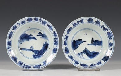 China, pair of blue-white porcelain bowls, early 17th...
