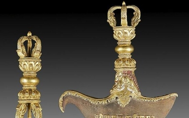 Chinese 18th C. Tibetan Bronze & Copper Phurba
