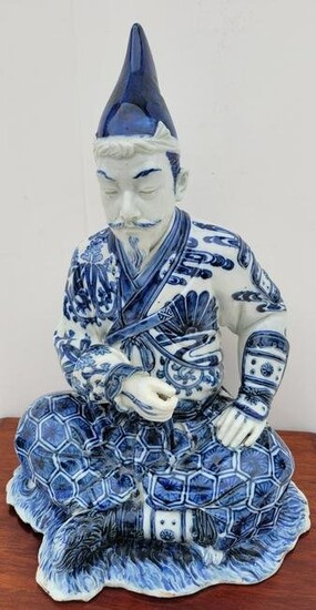 Chinese Blue White Porcelain Elder Statue