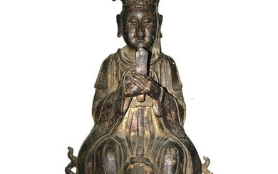 Chinese Bronze Statue of a Civil Officer, Ming