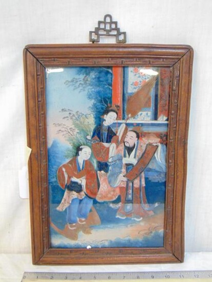 Chinese Export Reverse Painting on Glass, c.1850.