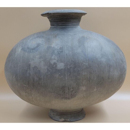 Chinese Han Dynasty Pottery, Cocoon Jar