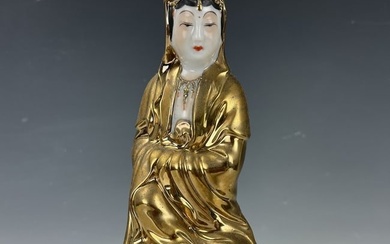 Chinese Porcelain Guanyin Buddha Statue Fujian Nanan Mark