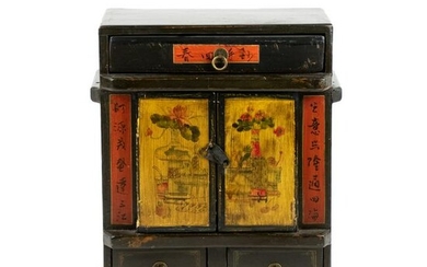 Chinese Two Door Painted Dresser Cabinet