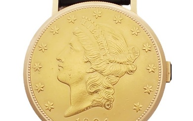 Chopard 18k Gold $20 Gold Eagle Coin Hidden Watch Mens