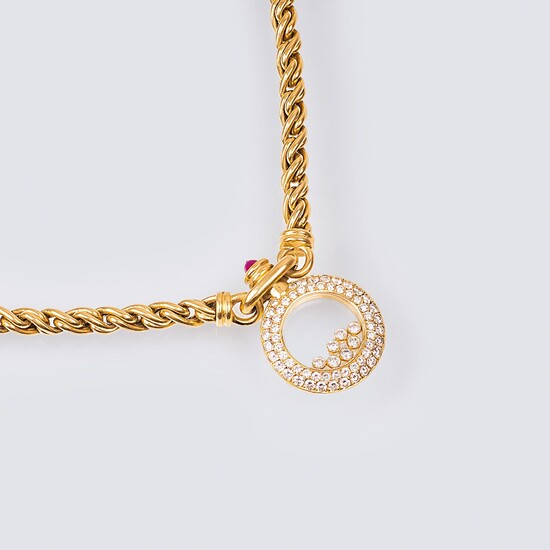 Chopard est. 1860 in Sonvilier. Necklace with Diamond Pendant 'Happy Diamonds'.