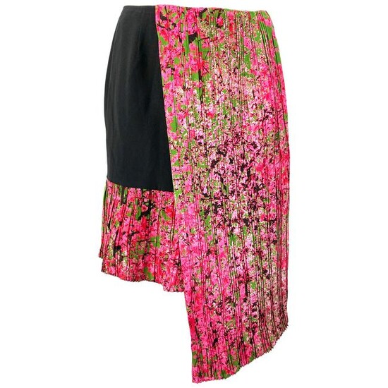 Christian Dior Black and Pink Silk Mini Skirt Size 38