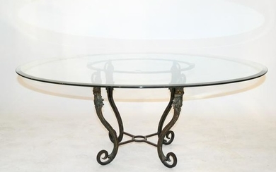 Classical Figural Iron, Bronze Low Table