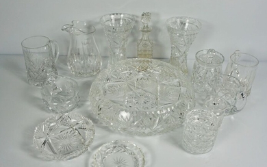 Collection of Decorative Glass & Crystal, To include a Set of Six Cranberry Wine Glasses