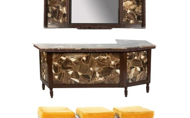 Contemporary Marble Top Style Bar & Seating