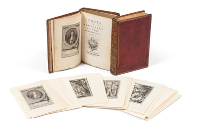 Contes et nouvelles. Amsterdam [Paris], 1762. 2 vol. in-8. Maroquin rouge. Avec une suite., La Fontaine, Jean de