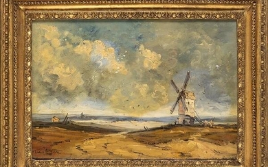 DAVID COX (Birmingham, 1783 - 1859): Windmills