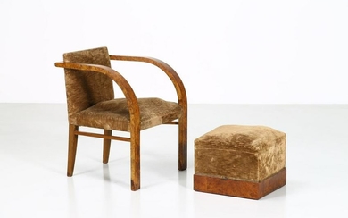DUILIO TORRES Attributed to. Armchair with pouf.