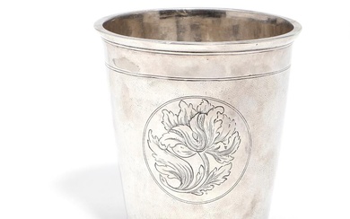 Danish pricked silver Baroque beaker. Maker Knud Rasmussen Brandt, licensed in Horsens...