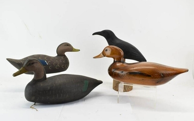 Decoy Group of 3 Black Ducks