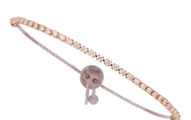 Diamond, Rose Gold Bracelet Stones: Full-cut diamonds weighing a...