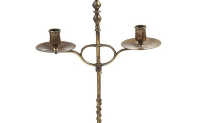 Dutch Two Armed Candlestick, 19th Century.