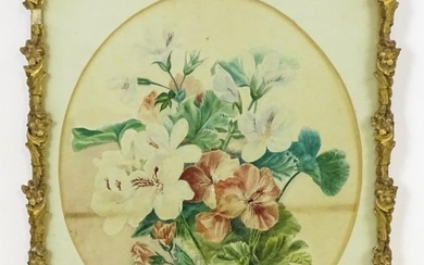 E. Elms, 19th century, Watercolour, A still life study with flowers. Signed and dated (18)84 lower.