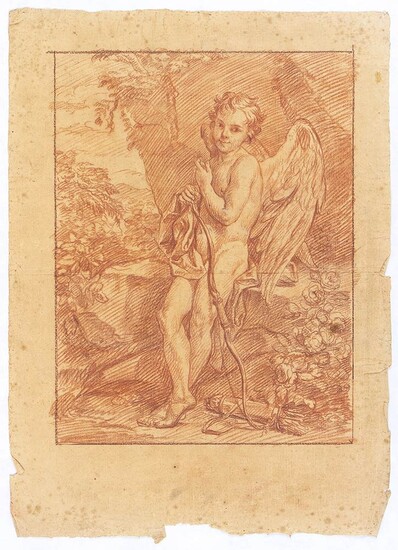 EMILIAN SCHOOL, 18th CENTURY Cupid Sanguine on watermarked paper,...