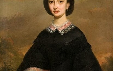 ESCUELA SEVILLANA (19th century) "Portrait of a lady in