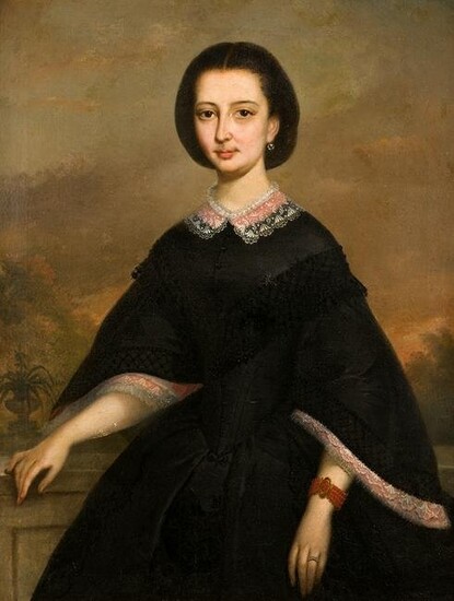 ESCUELA SEVILLANA (19th century) "Portrait of a lady in
