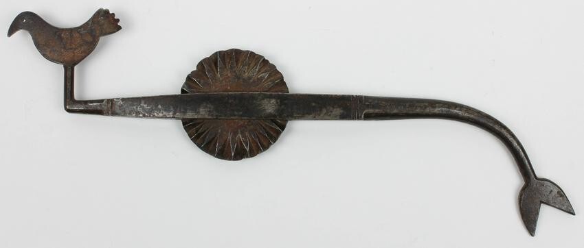 Early 19th c Steel Pie Crimper with Bird