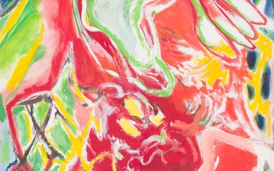 Édouard PIGNON (1905-1993) Combat de coqs (rouge vert), 1968 Huile sur toile. Signée et datée...