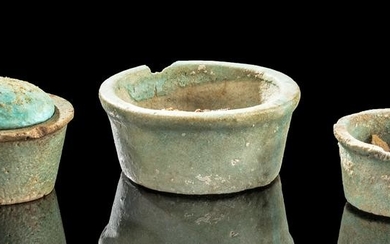 Egyptian 26th Dynasty Faience Jars (Group of 3)