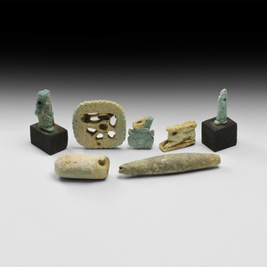 Egyptian Amulet Collection Mainly Late Period, 664-332 BC A...