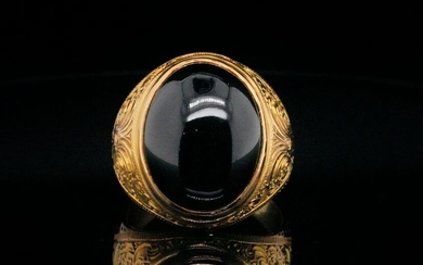 Elvis Presley's 1970s Black Sapphire and 22K Ring